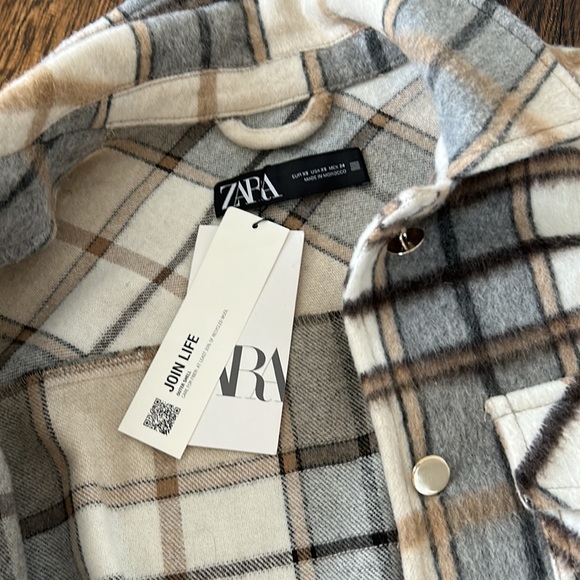 NWT Zara plaid soft shacket - Picture 4 of 8